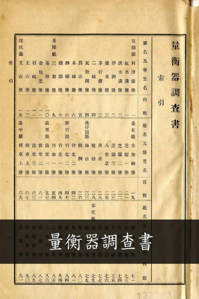 《量衡器調查書》